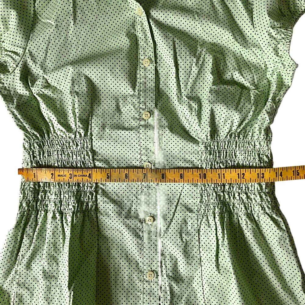 In Vain Green Dotted Button-Up Blouse: Y2K, 2000s - Picture 5 of 6